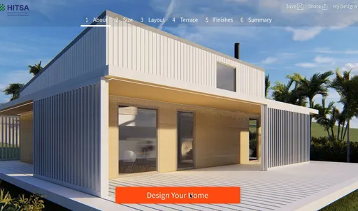 A house delivered in shipping containers